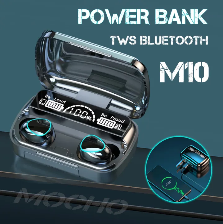 Mocho M10 TWS Earbuds 2500mAh Charging Box Bluetooth-compatible Stereo Waterproof