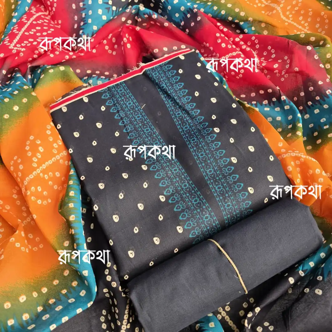 New Unstitched Gonga Cotton Print Dress