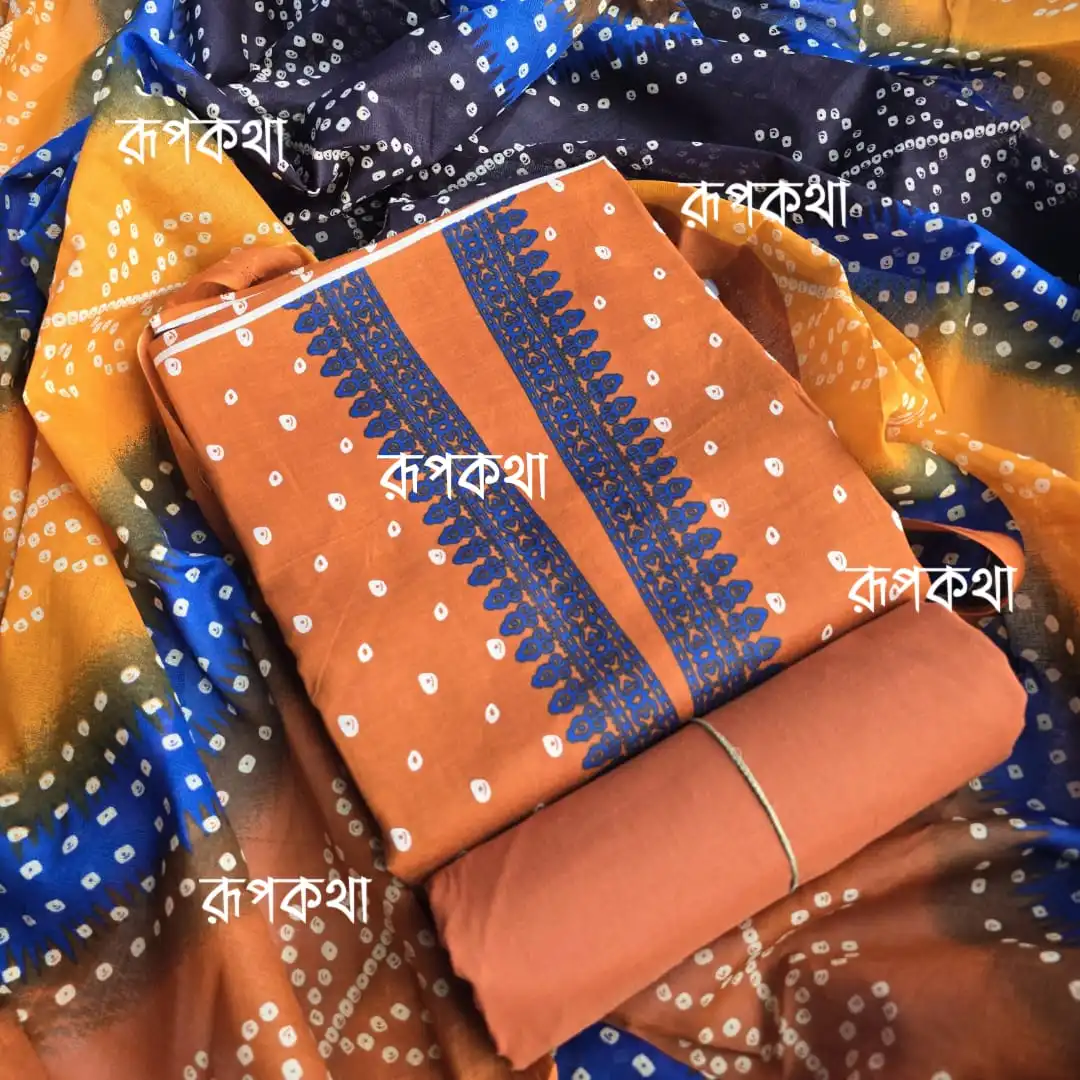 New Unstitched Gonga Cotton Print Dress