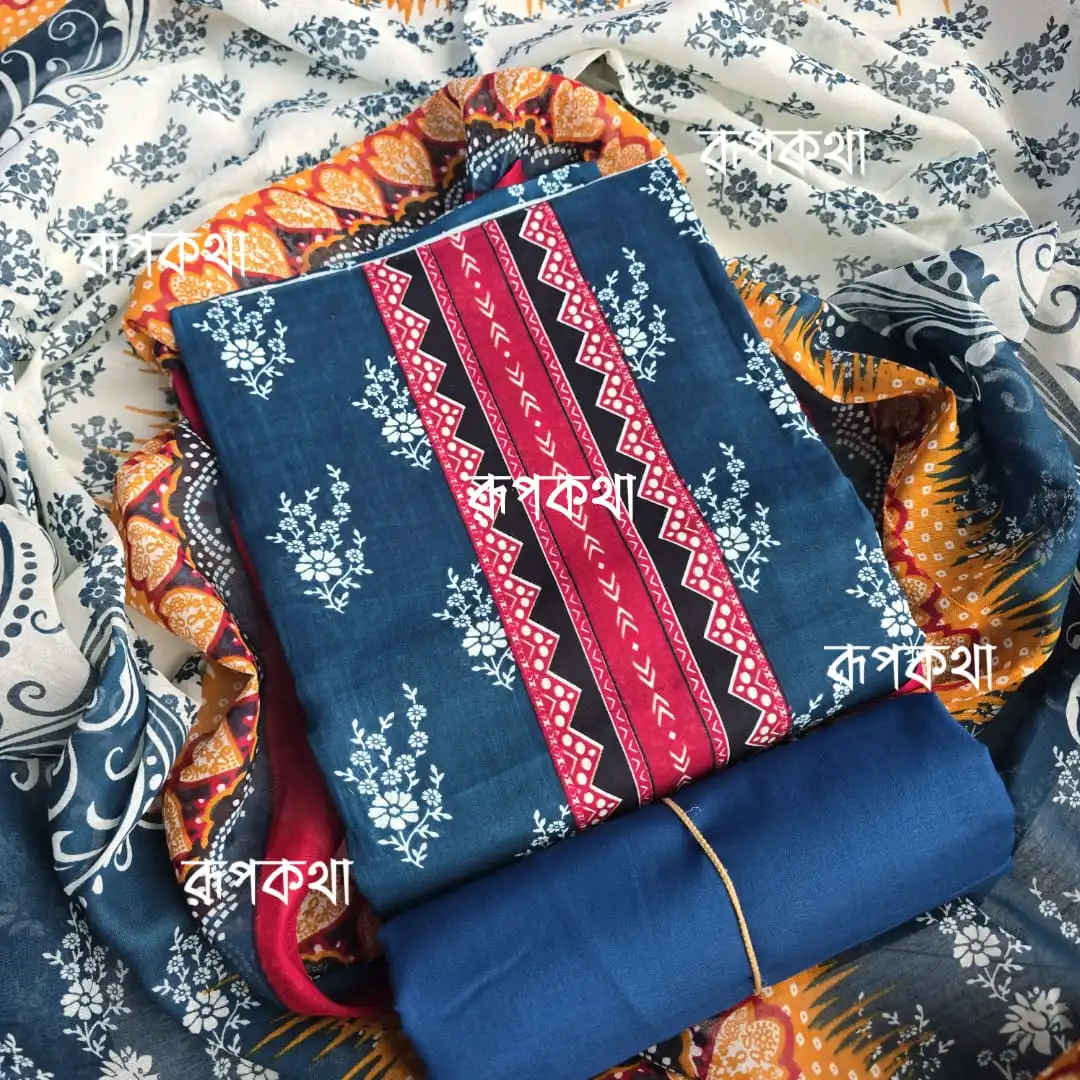 New Unstitched Gonga Cotton Print Dress