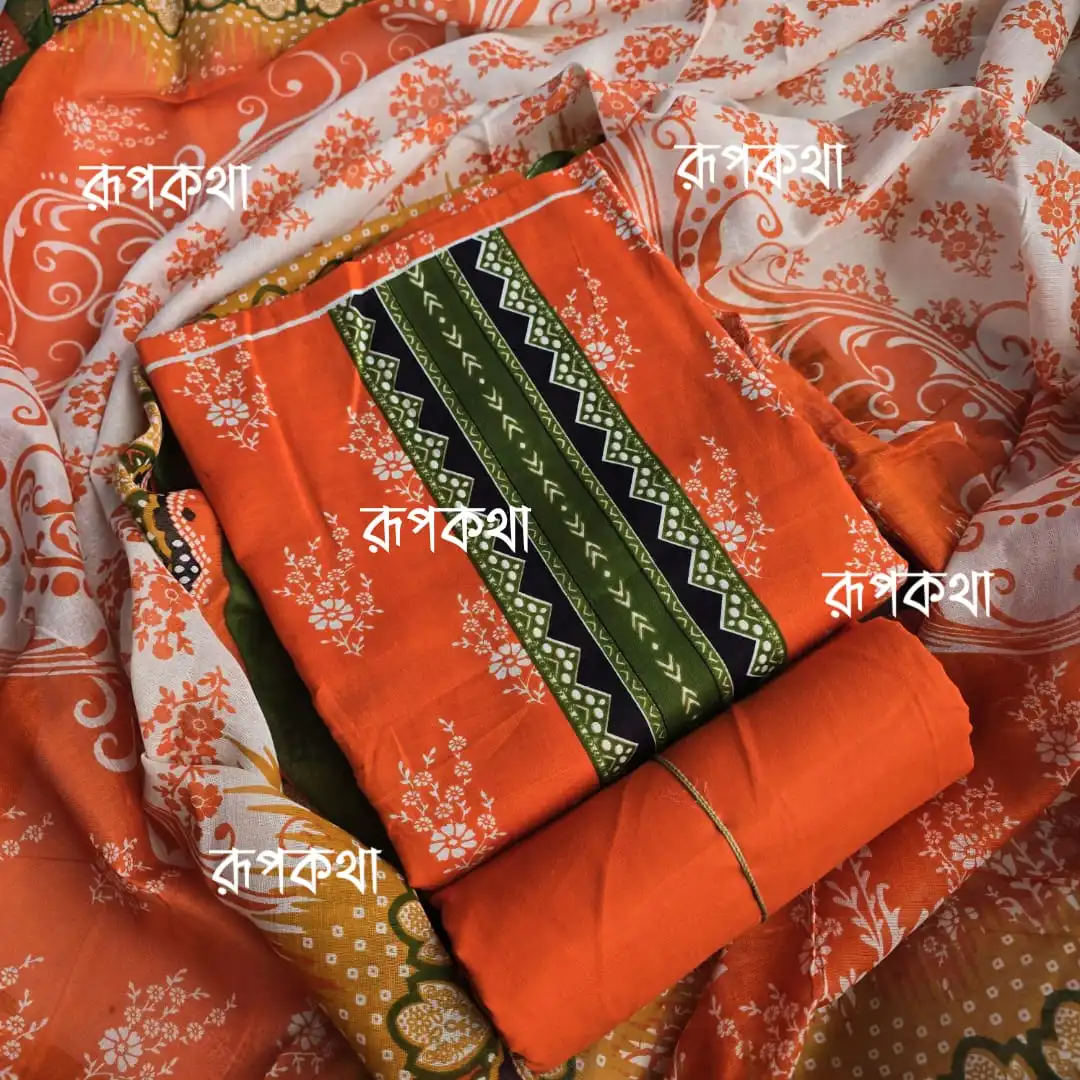 New Unstitched Gonga Cotton Print Dress