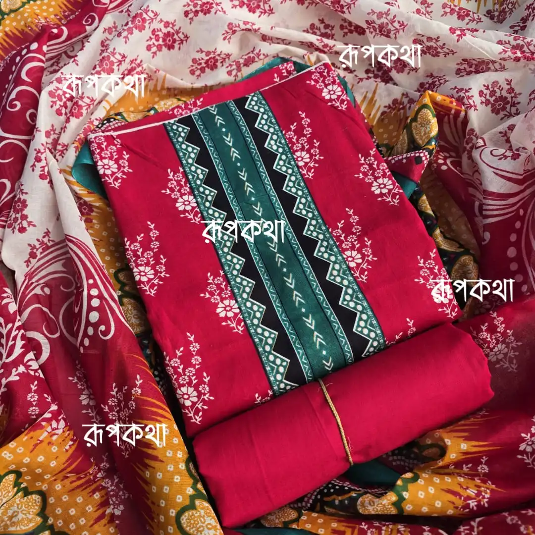 New Unstitched Gonga Cotton Print Dress