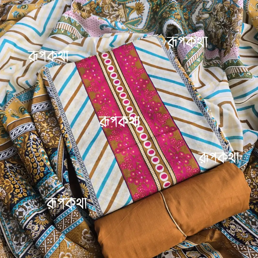 New Unstitched Gonga Cotton Print Dress