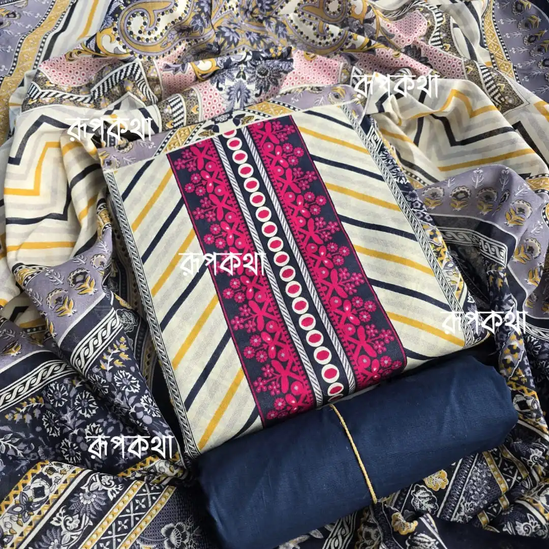 New Unstitched Gonga Cotton Print Dress