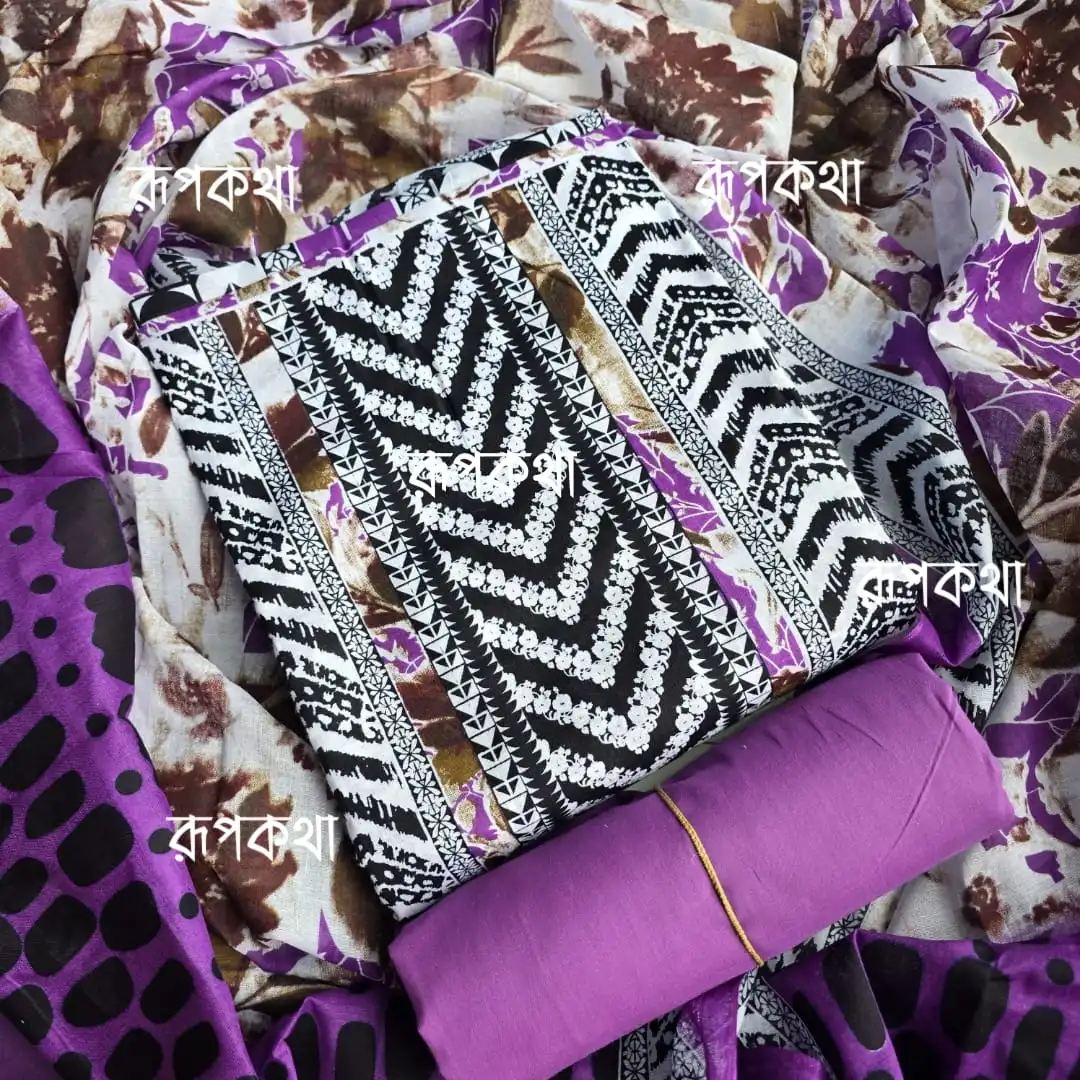 New Unstitched Gonga Cotton Print Dress