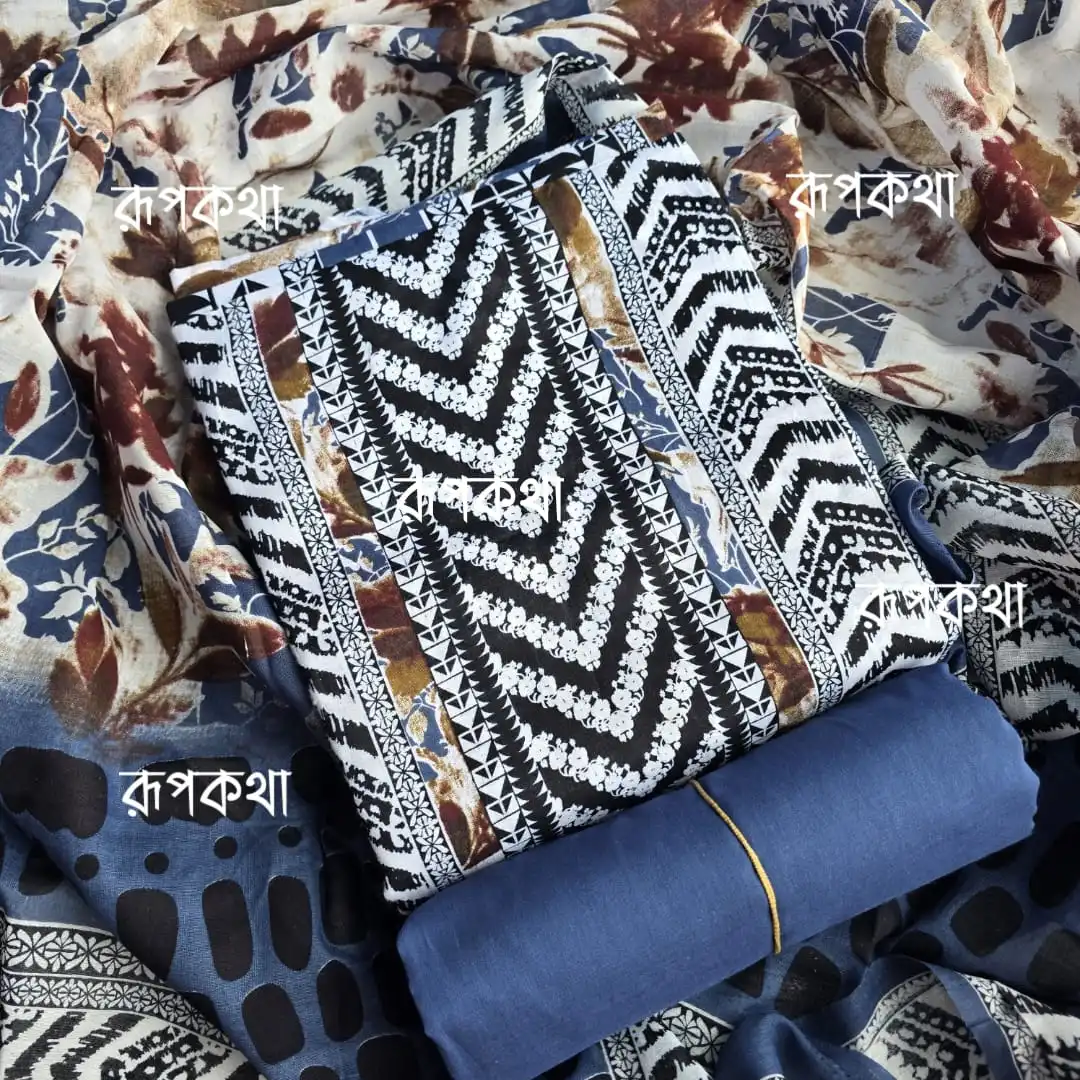 New Unstitched Gonga Cotton Print Dress