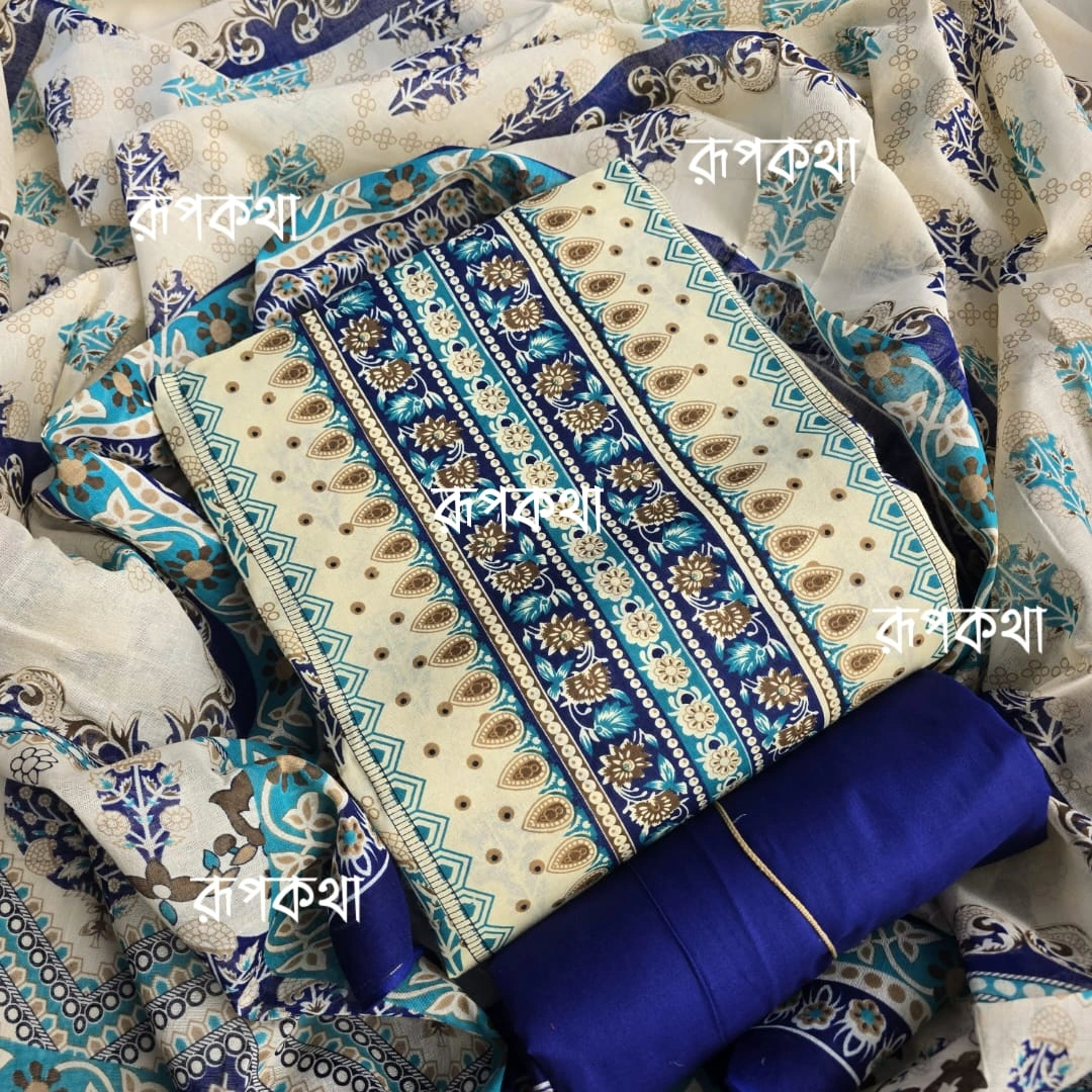 New Unstitched Gonga Cotton Print Dress