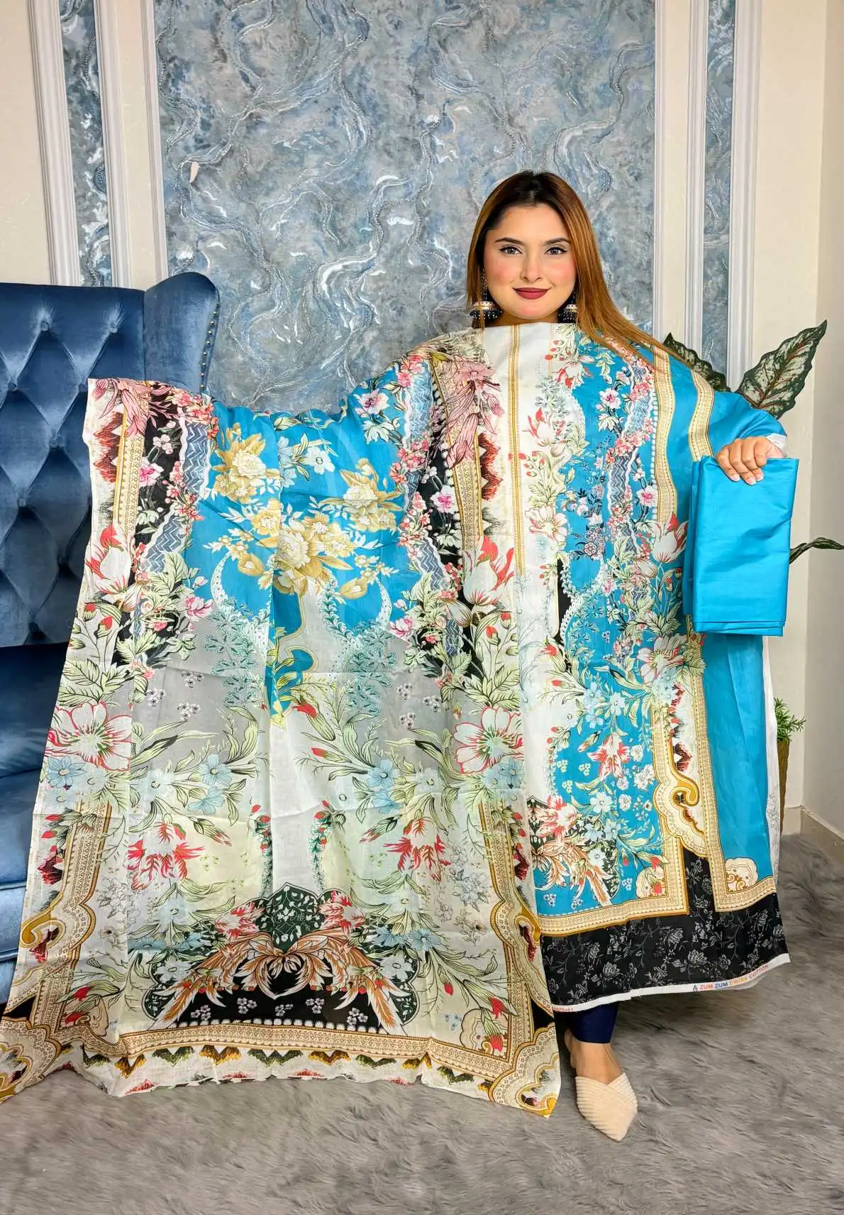 PAKISTANI INSPIRED MALHAR LAWN CODE (Z-4)