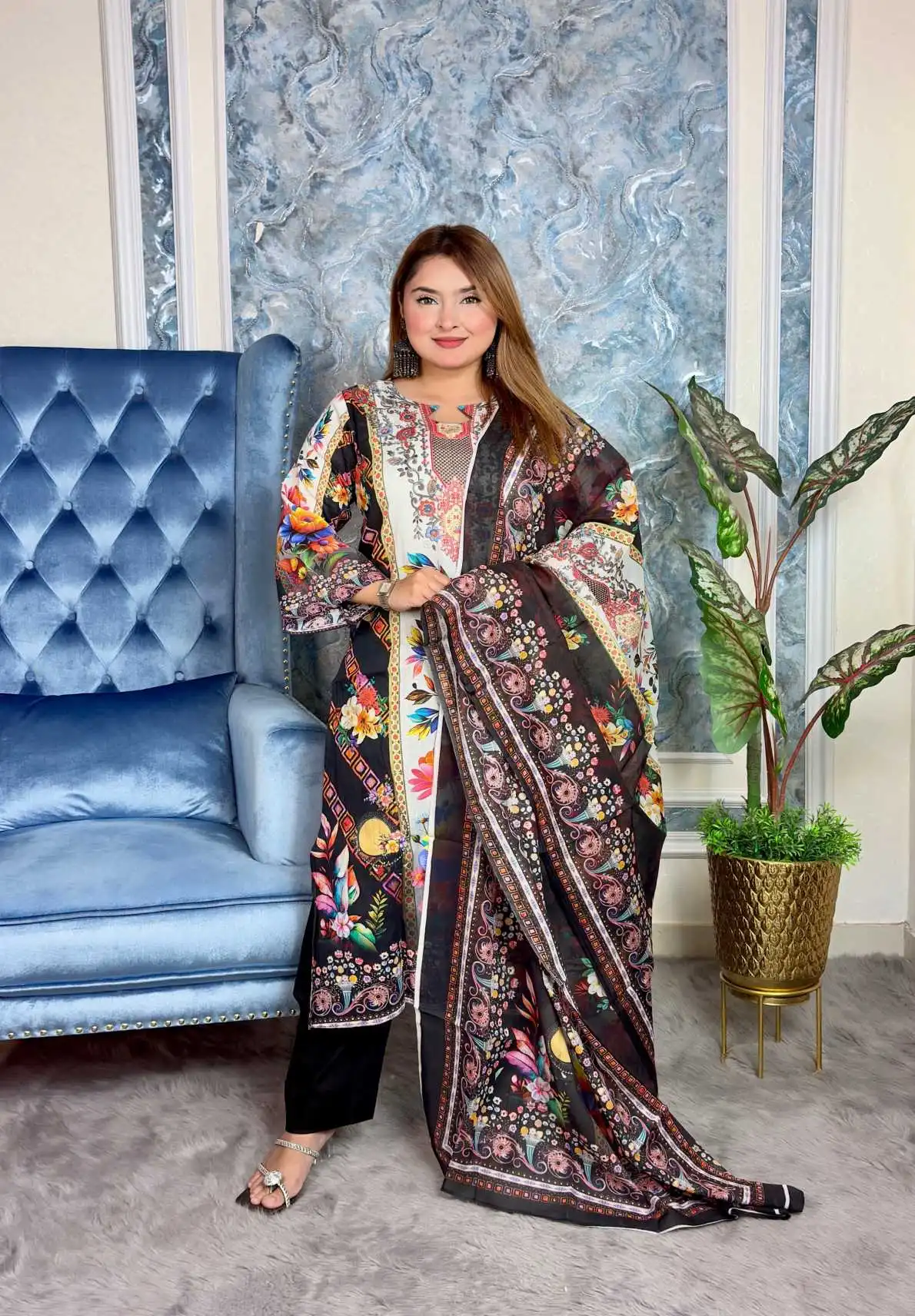 PAKISTANI INSPIRED MALHAR LAWN CODE (Z-6)